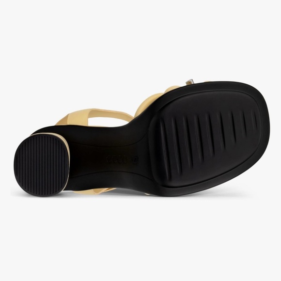 Ecco Beige Strappy Block Heel Sandals - Picture 6 of 7